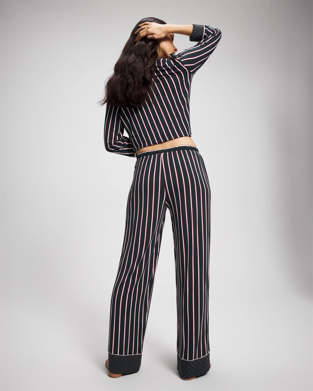 MIDNIGHT STRIPE GREEN JOL - Printed Pajama Pant