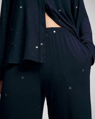 SILVER DEW DROP/NAVY - Printed Pajama Pant