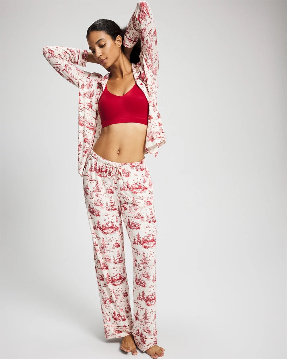 ENCHANTED TOILE CHAMPAGNE - Printed Pajama Pant