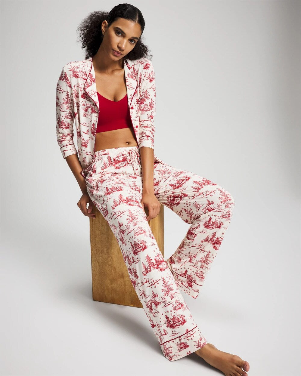 ENCHANTED TOILE CHAMPAGNE - Printed Pajama Pant