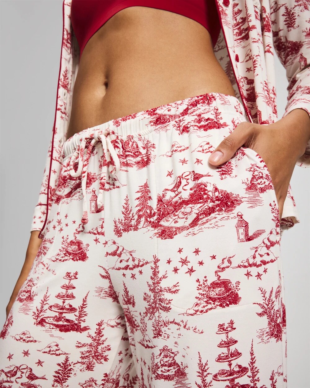 ENCHANTED TOILE CHAMPAGNE - Printed Pajama Pant