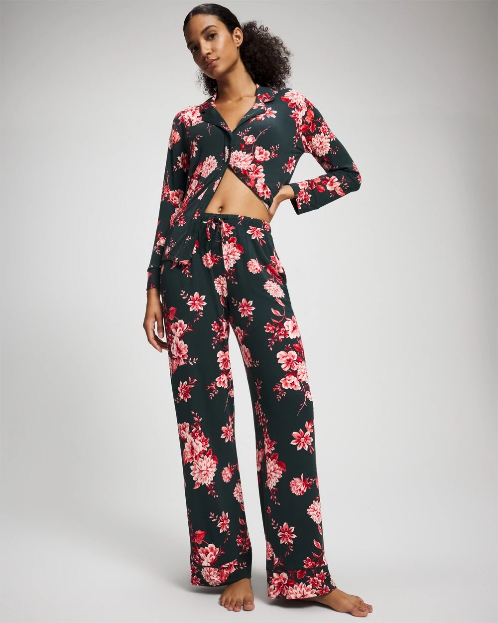 COTTAGE FLORAL GREEN - Printed Pajama Pant