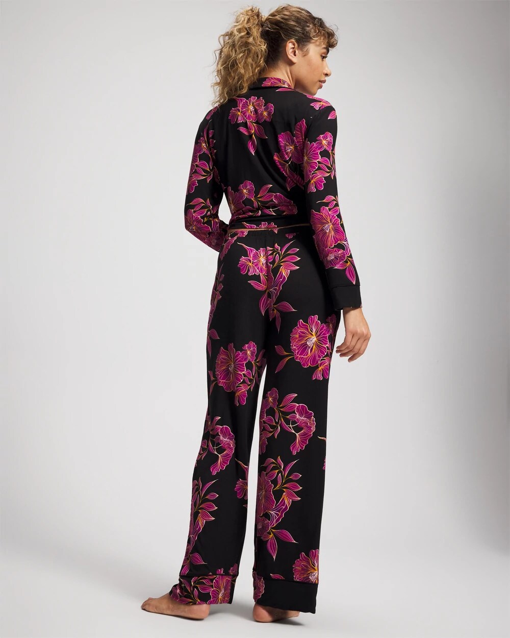 GILDED BLOOMS MAGENTA - Printed Pajama Pant