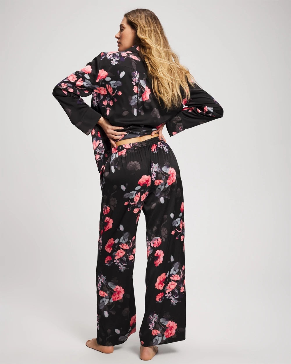 FLORAL DREAMS GRAND BLACK - Pajama Pants