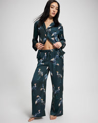 MIDNIGHT CRANES BLUE - Pajama Pants