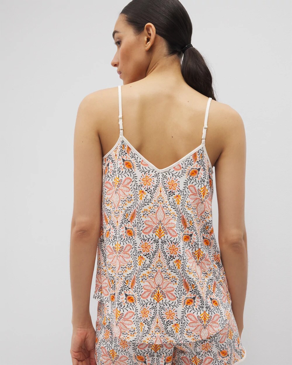 VINE PAISLEY CHAMPAGNE M - V-Neck Pajama Cami