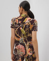 PARROT-DISO PLUME G PLUM - Short Sleeve Notch Collar Pajama Top