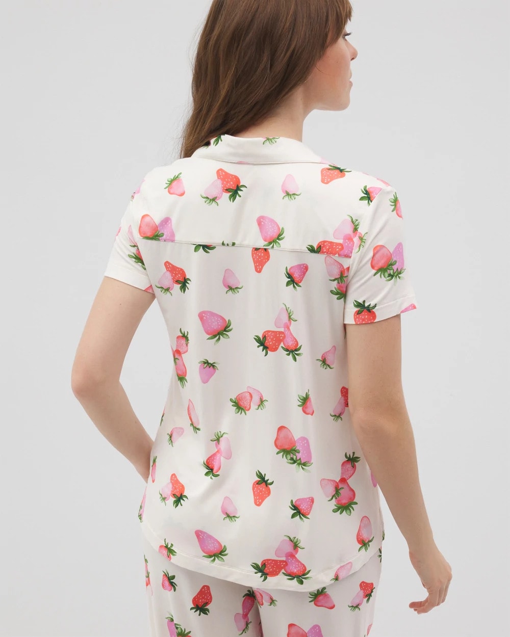 BERRY BEST CHAMPAGNE - Short Sleeve Notch Collar Pajama Top