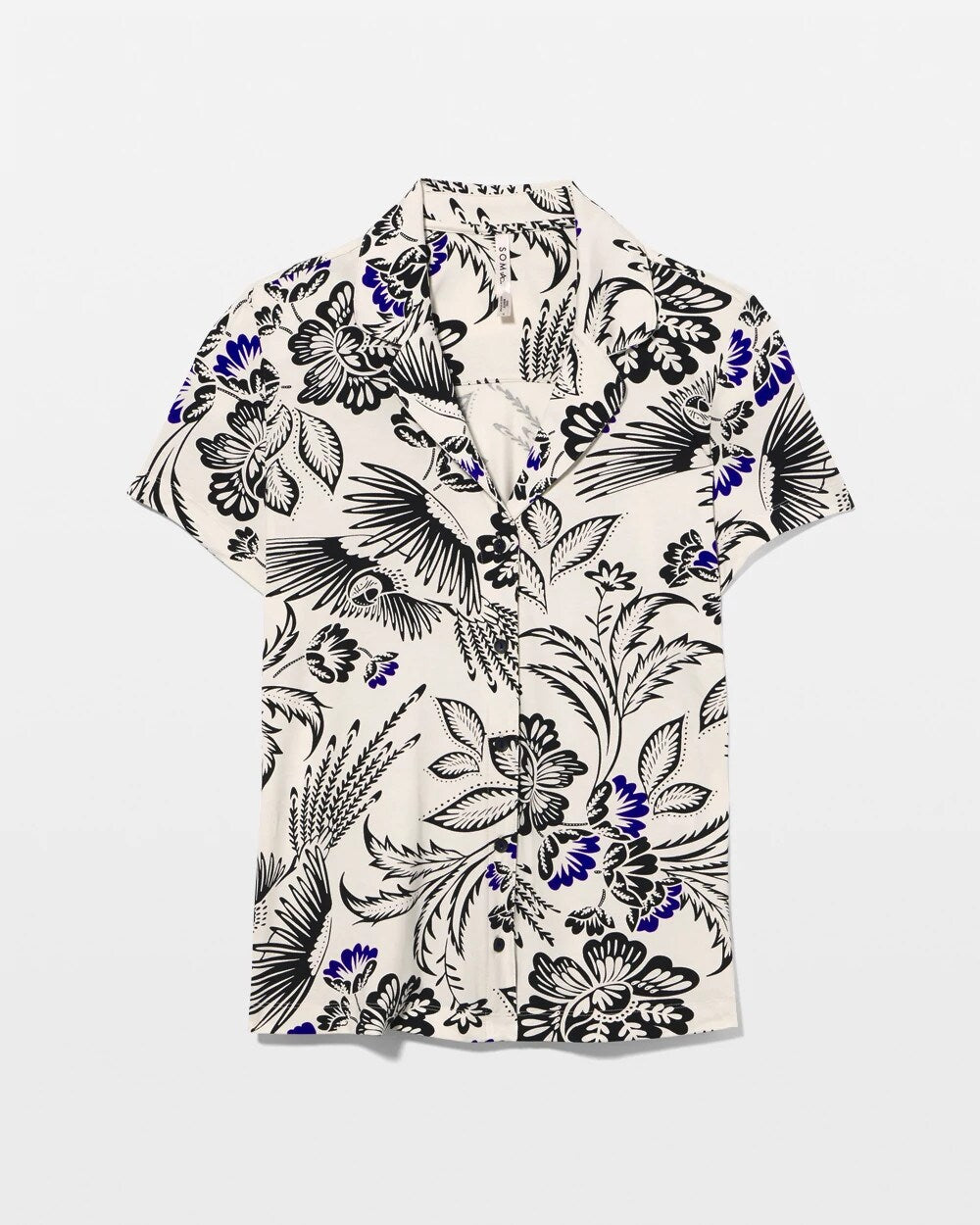 FLY BY NIGHT CHMPGNE DRMS - Short Sleeve Notch Collar Pajama Top