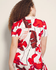 TROPIC LIKE ITS HOT WS - Short Sleeve Notch Collar Pajama Top
