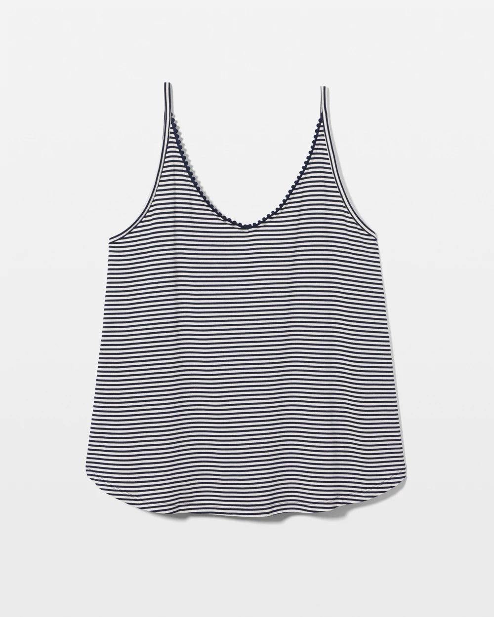 NIGHTCAP STRIPE NAVY - Pom Trim Pajama Cami