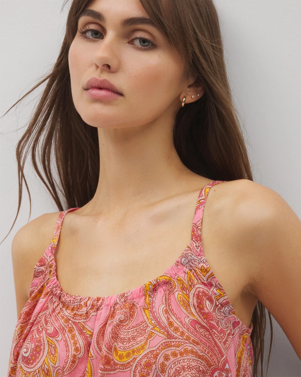 SHOW OFF PAISLEY P GUAVA - Cotton Voile Pajama Cami