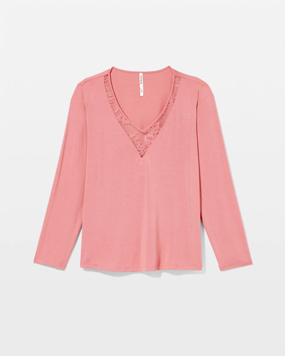 ANTIQUE PINK - Lace Long Sleeve Pajama Top