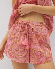 SHOW OFF PAISLEY P GUAVA - Cotton Voile Pajama Short