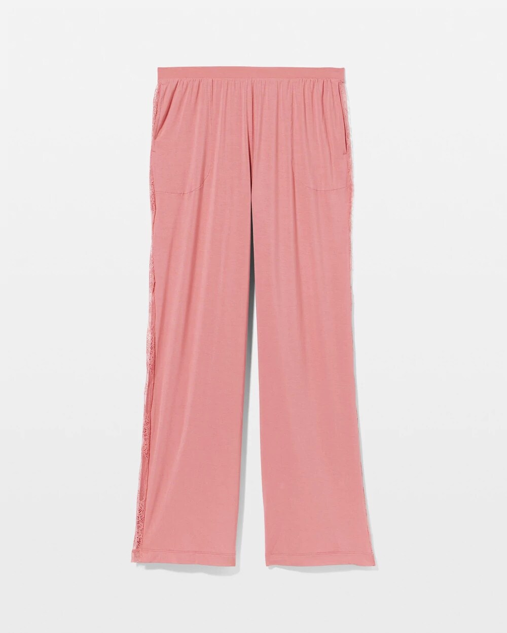 ANTIQUE PINK - Lace Relaxed Wide Leg Pajama Pant