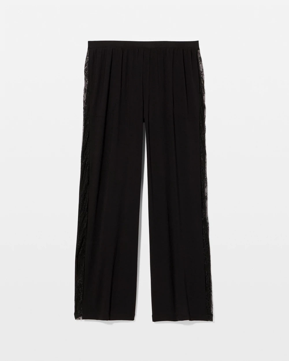 BLACK - Lace Relaxed Wide Leg Pajama Pant