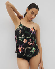 PARADISE PLUMES BLACK - Pajama Cami