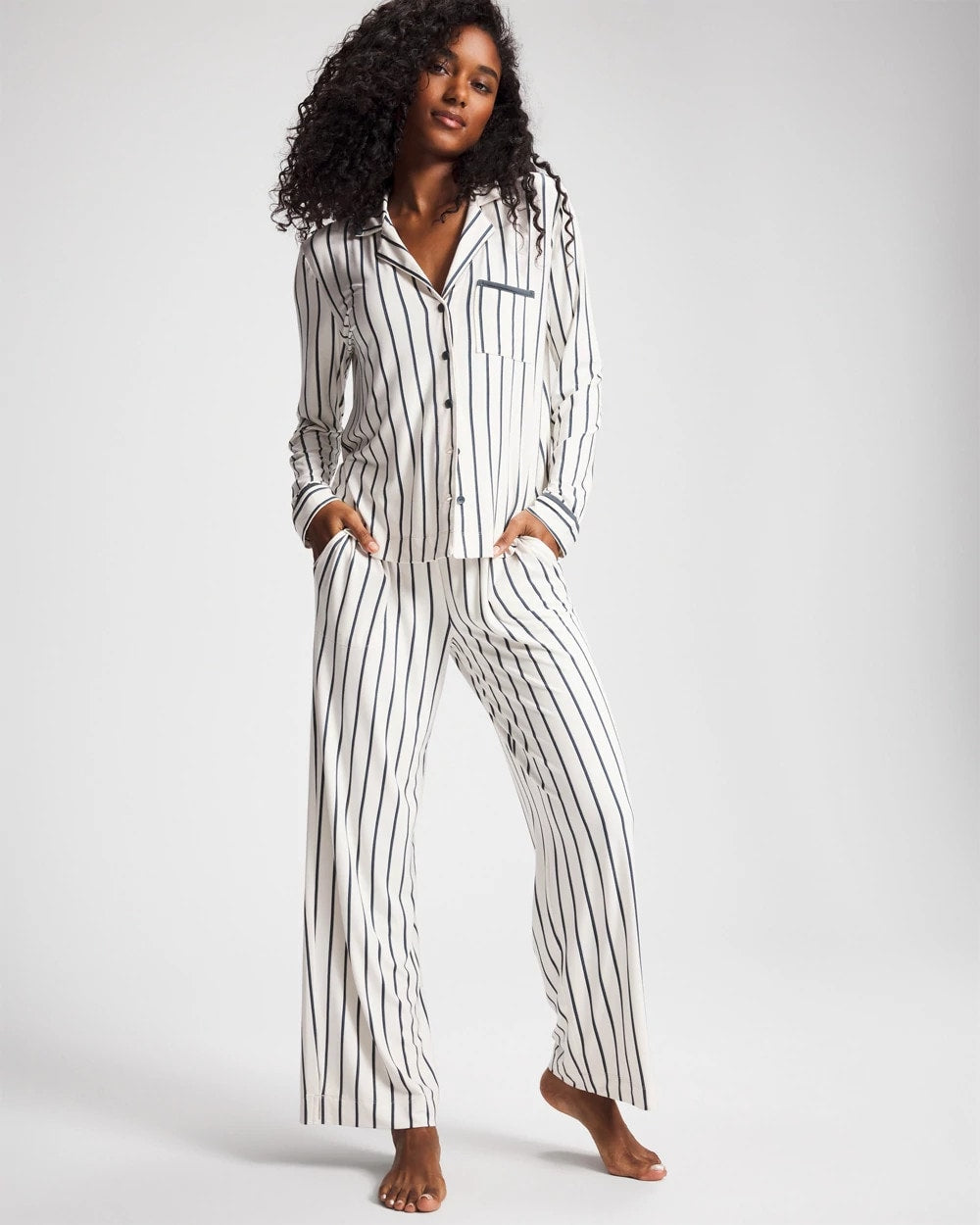 UNWIND STRIPE CHAMPAGNE - Printed Pajama Pant