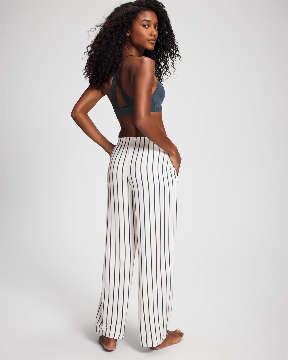 UNWIND STRIPE CHAMPAGNE - Printed Pajama Pant