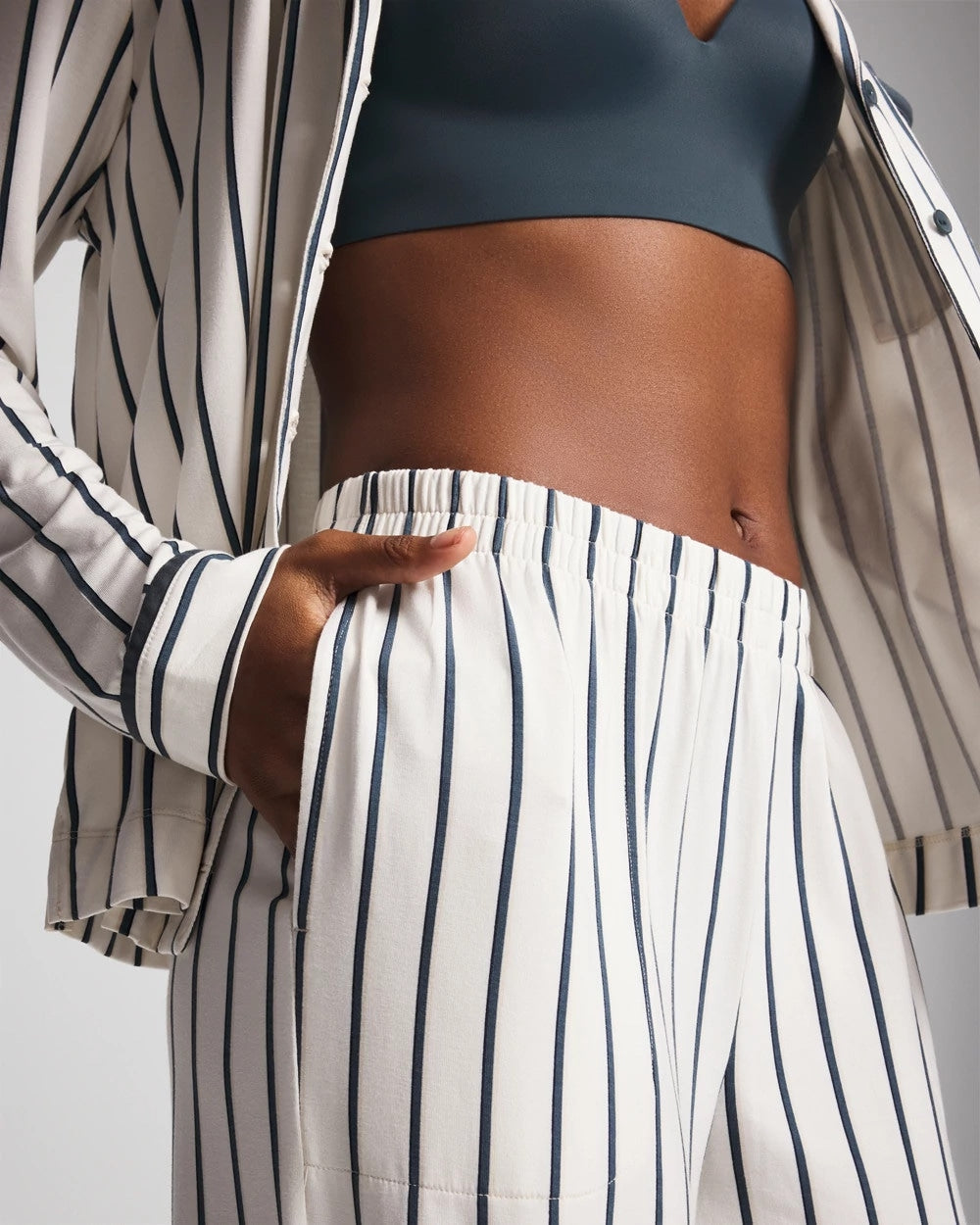 UNWIND STRIPE CHAMPAGNE - Printed Pajama Pant