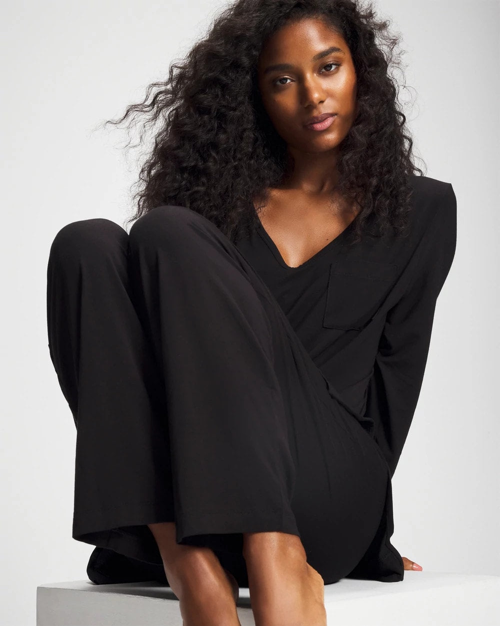 BLACK - Ankle Pajama Pant