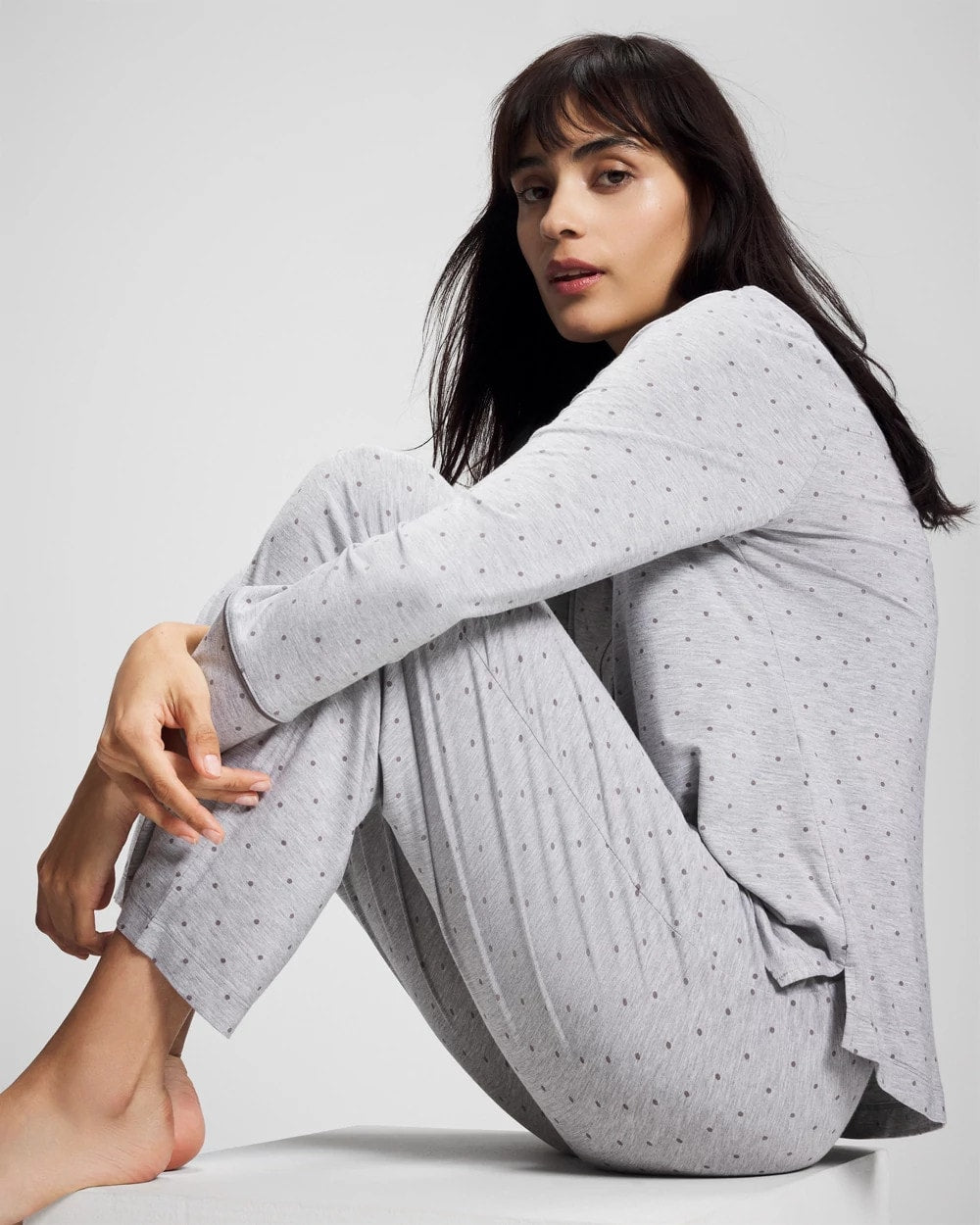 PEACEFUL DOT HEATHER - Ankle Pajama Pant