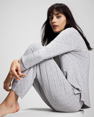 PEACEFUL DOT HEATHER - Ankle Pajama Pant