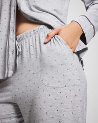 PEACEFUL DOT HEATHER - Ankle Pajama Pant