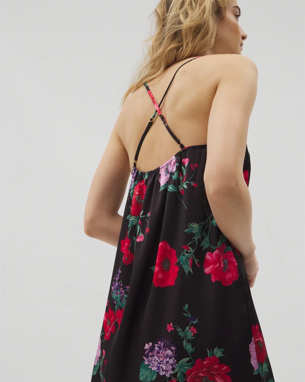RHAPSODY FLORA BLACK - Lace Trim Chemise