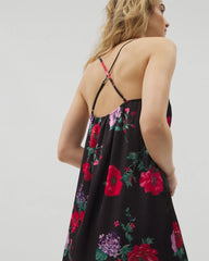 RHAPSODY FLORA BLACK - Lace Trim Chemise