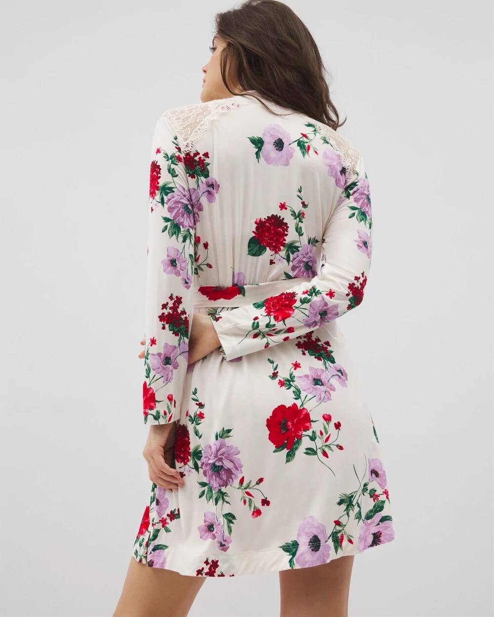 RHAPSODY FLORAL SUGAR - Short Robe With Lace