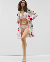 RHAPSODY FLORAL SUGAR - Short Robe With Lace