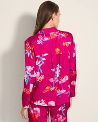 ORANGE YOU GLAD PINK COSM - Long-Sleeve Notch Collar Pajama Top