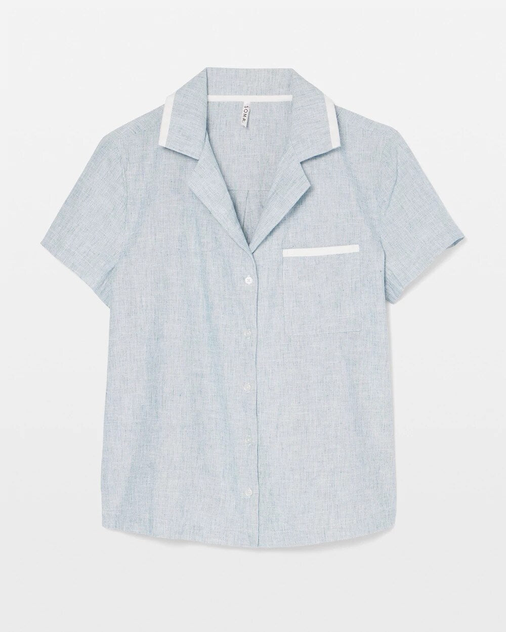 IDYLLIC BLUE CROSSDYE - Short-Sleeve Notch Collar Pajama Top