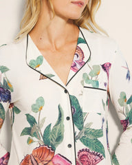 WINGED WONDERS DRAMA CHMP - Piped Long-Sleeve Notch Pajama Top