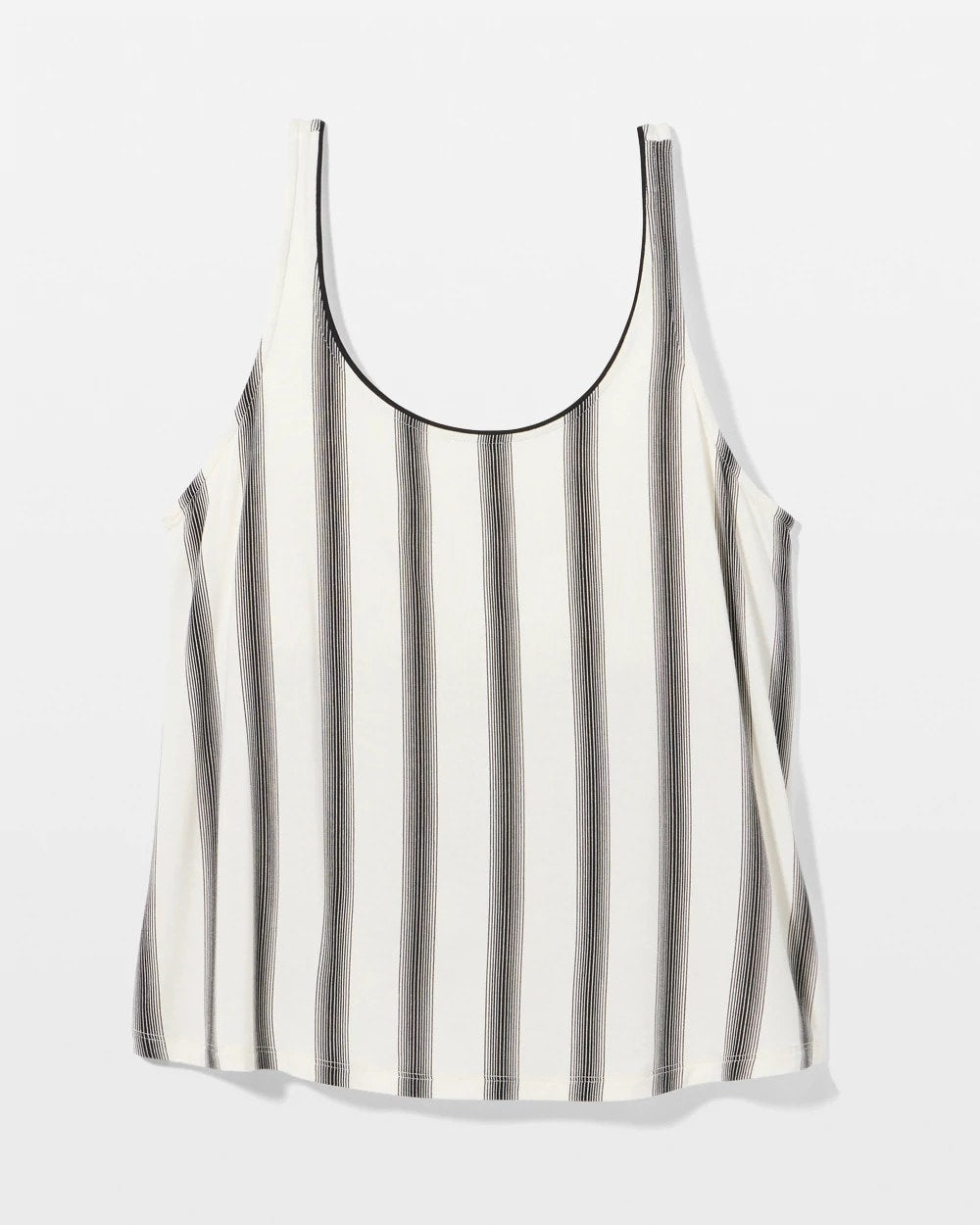 HAMPTON STRIPE BLACK - Pajama Tank With Piping