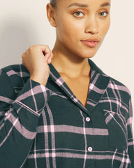 ASPEN PLAID EVERGLADE - Super Soft Long-Sleeve Notch Collar Pajama Top