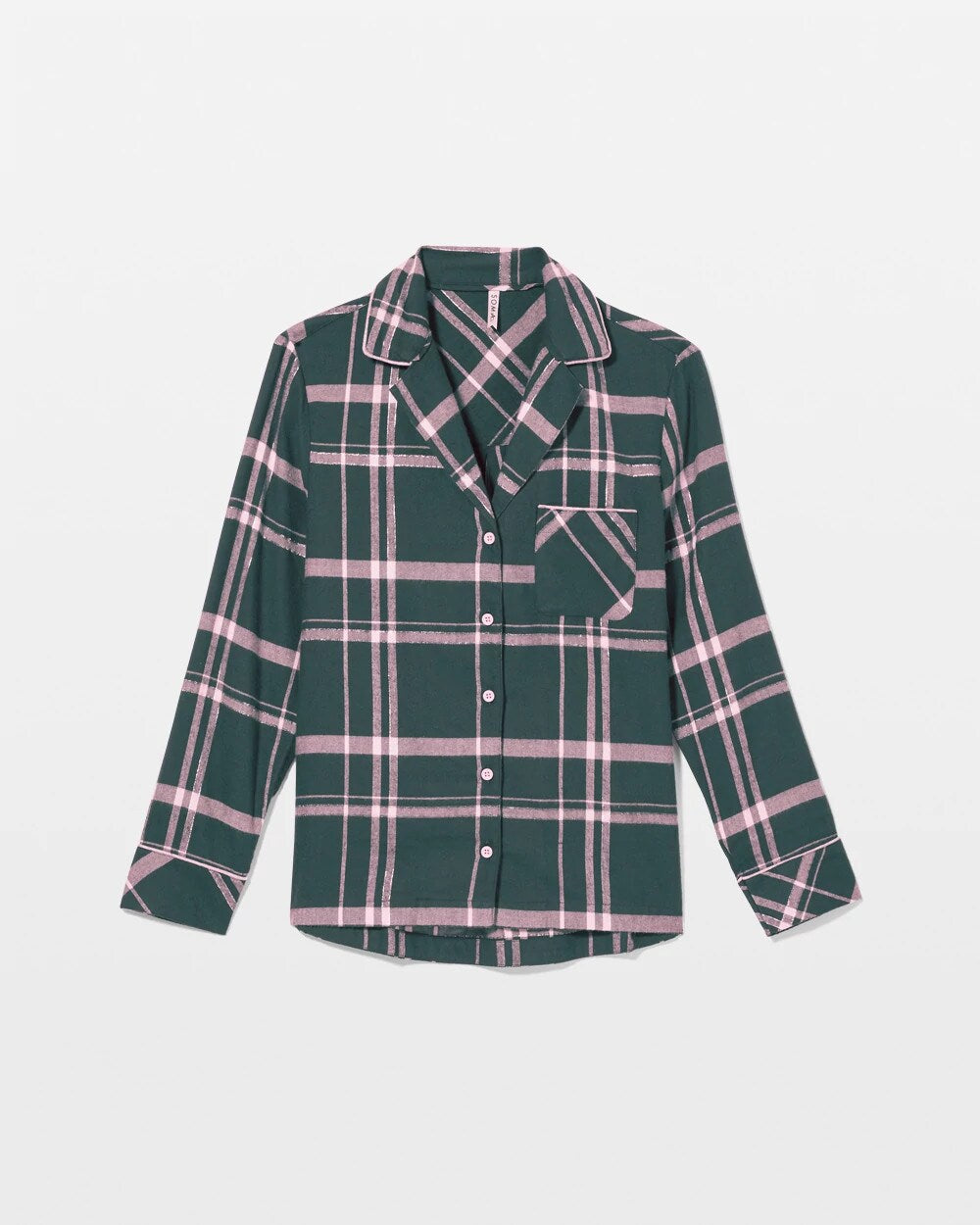 ASPEN PLAID EVERGLADE - Super Soft Long-Sleeve Notch Collar Pajama Top