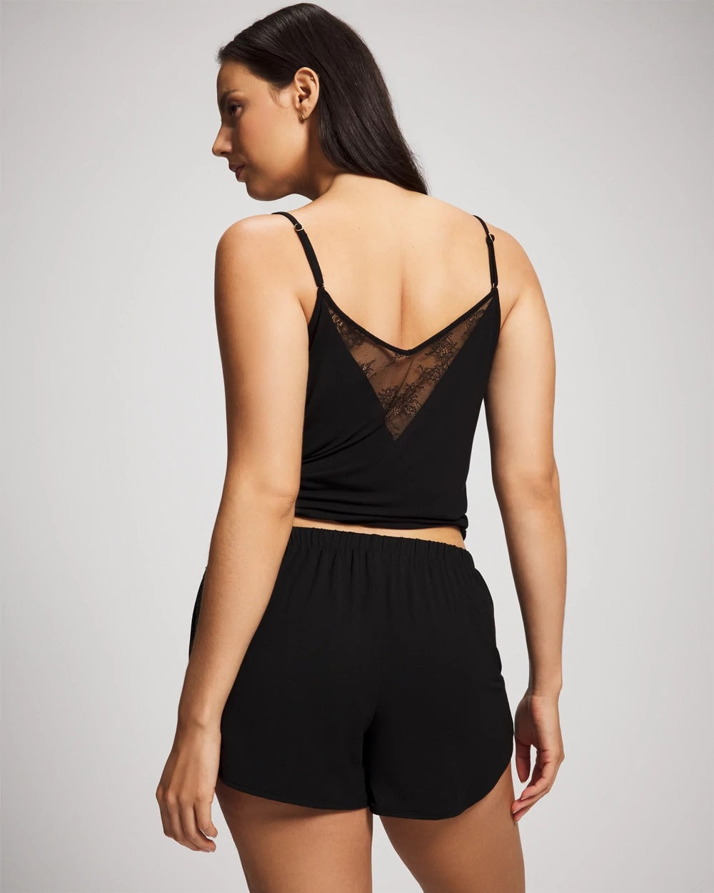 BLACK - Lace Relaxed Pajama Short