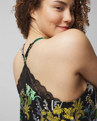 OASIS PALMS BLACK/WS - Lace Pajama Cami
