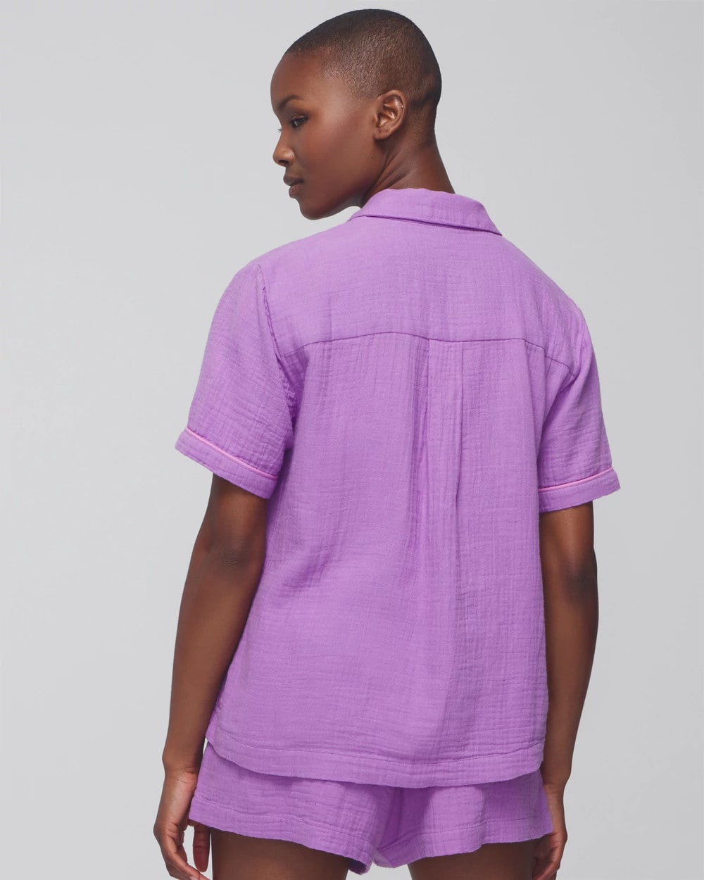 AMETHYST ORCHID - Short-Sleeve Pajama Top