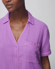 AMETHYST ORCHID - Short-Sleeve Pajama Top