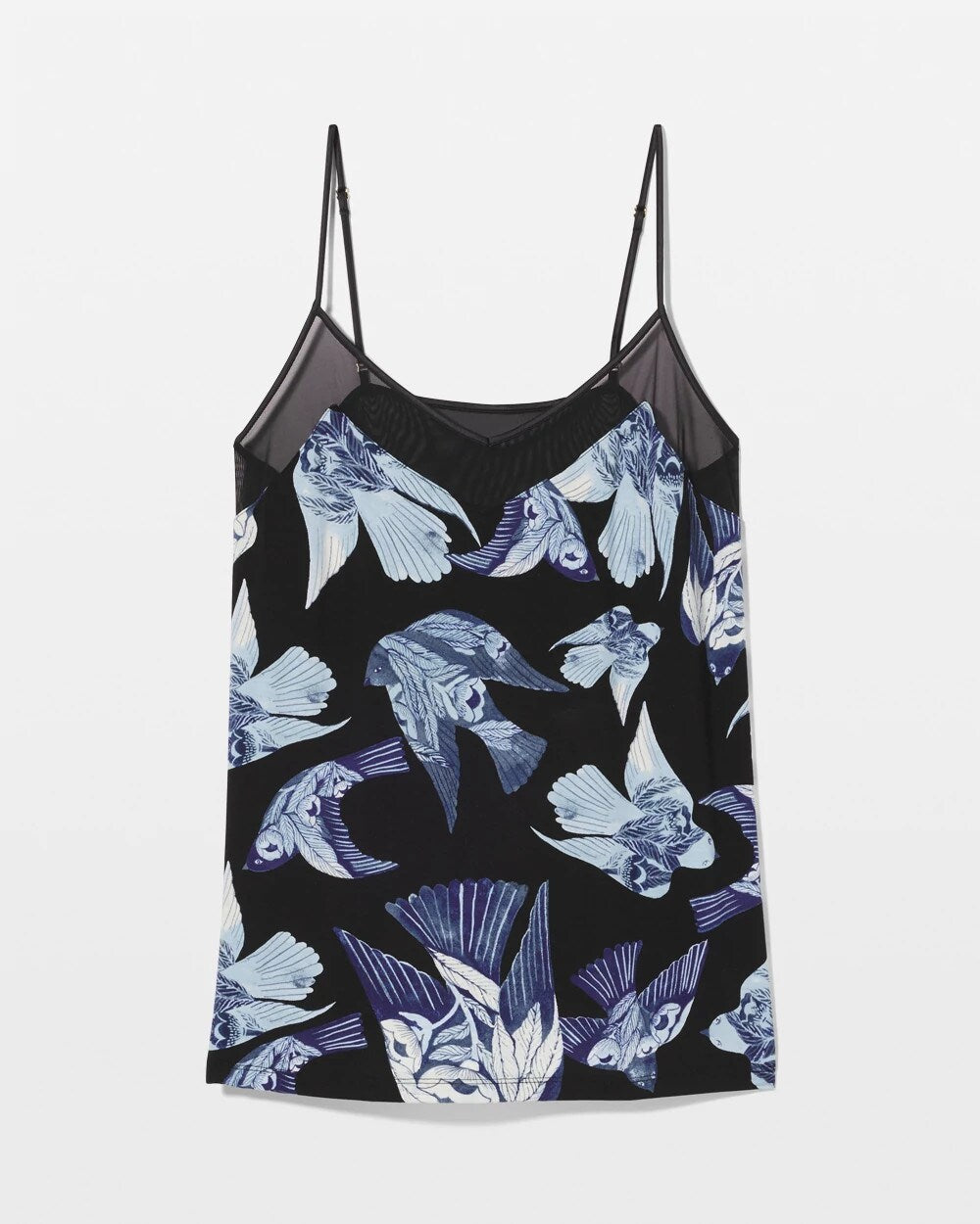 WHIMSICAL WINGS BLK MID - Mesh Trim Pajama Cami