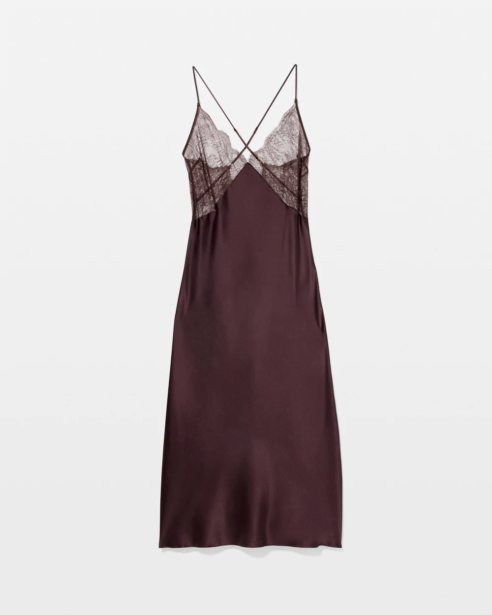 CHOCOLATE PLUM - Soma’s Sexiest Silk + Lace Gown