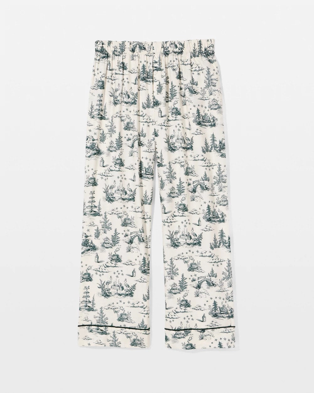 ENCHANTED TOILE GREEN - Piped Pajama Pant