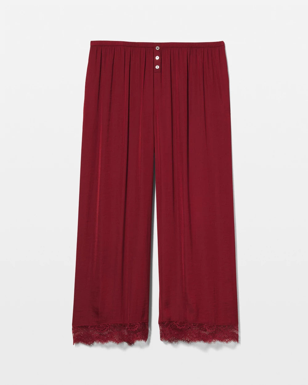 FIRST KISS - Lace Trim Crop Pajama Pant