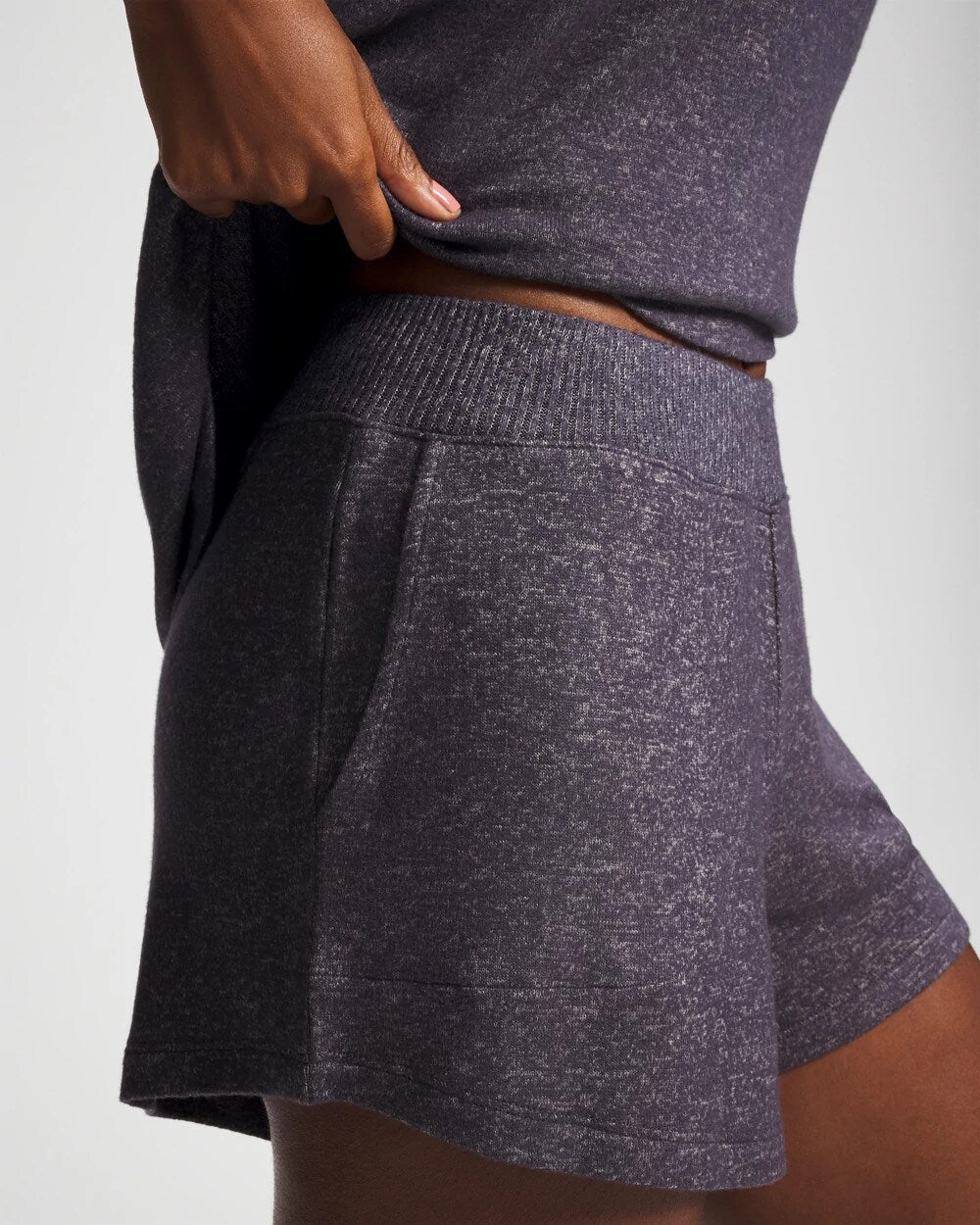 GRAY INK/PEARLED IVORY - CozyLuxe Pajama Short