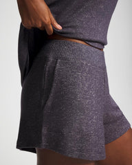 GRAY INK/PEARLED IVORY - CozyLuxe Pajama Short