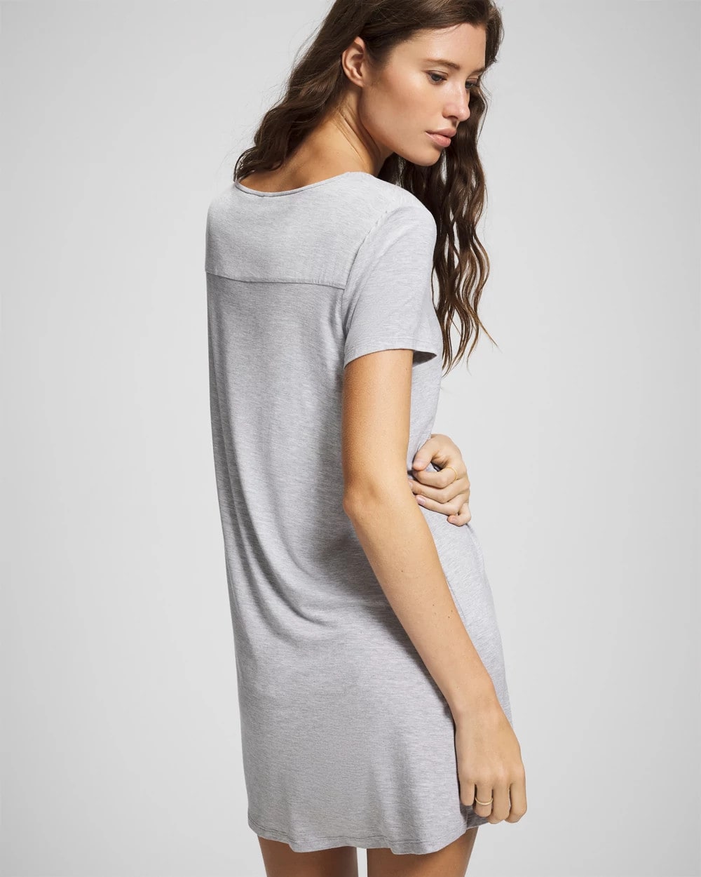 HEATHER OPAL GRAY - Short-Sleeve Sleepshirt