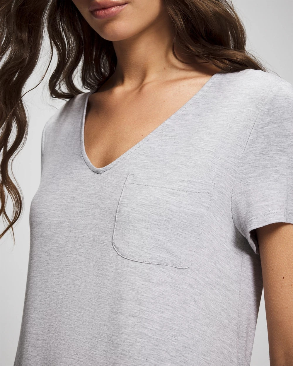 HEATHER OPAL GRAY - Short-Sleeve Sleepshirt